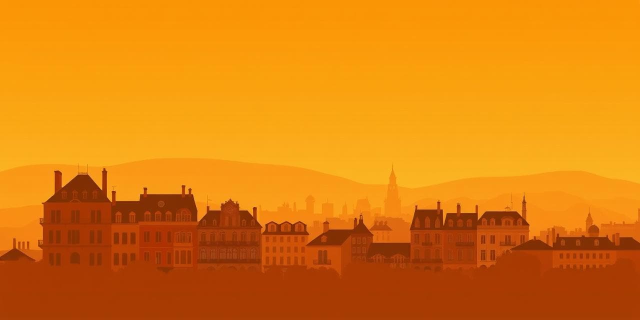 Siluetas de hoteles boutique al atardecer